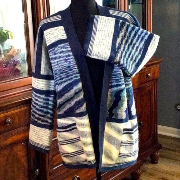 Vintage 1979’s - Marcella - Open Front Cardigan Sweater - Size L - Picture 5 of 9